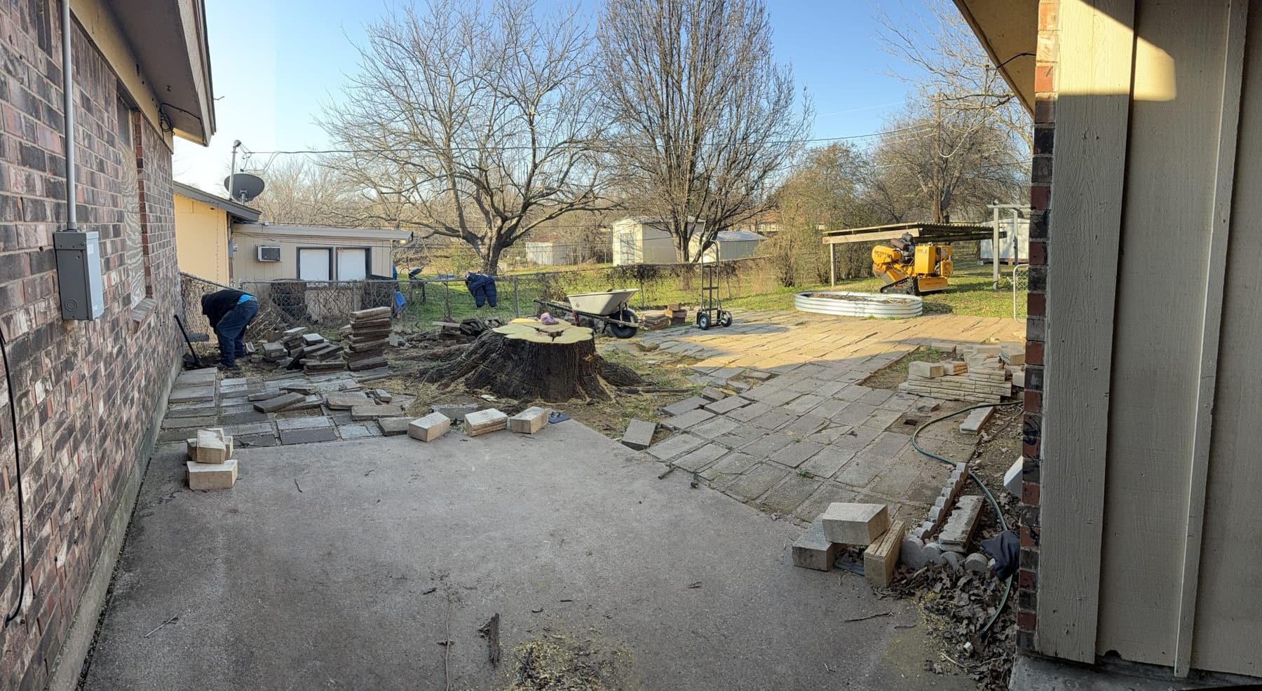 Stump removal work in a DFW yard